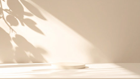3d render of white podium for product presentation and mockup.の素材