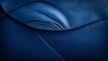 Blue leather texture closeup. Abstract background. 3D rendering illustration.の素材