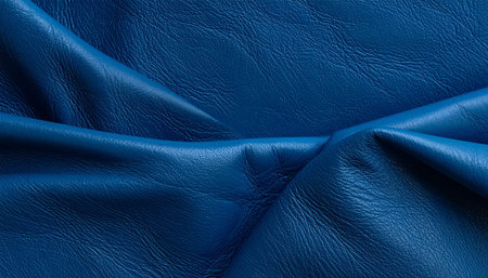Blue leather texture background. Close up of blue leather texture background.の素材