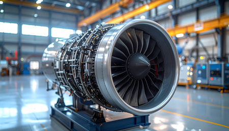 Airplane turbine. Airplane engine. Turbine. Jet engine.の素材