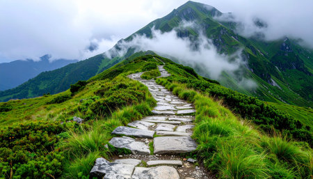 Camping in the Carpathian mountains at sunset, Ukraine.の素材