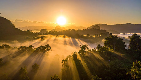 Sunrise at Phu Langka National Park, Loei, Thailandの素材