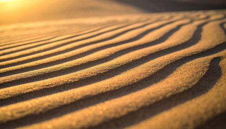 Close up of sand pattern in the desert at sunset. Abstract background.の素材