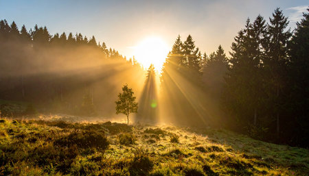 Morning in the Carpathian Mountains, Ukraine, Europe. Beauty world.の素材