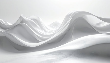 White abstract wavy background. 3d rendering, 3d illustration.の素材