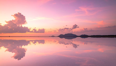 Sunset on the beach with reflection in the water, Koh Samui, Thailandの素材