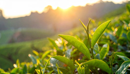 Tea Plantation in the morning, Chiang Rai Province, Thailandの素材