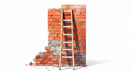 Christmas wreath with snow and snowflakes on bokeh backgroundの素材