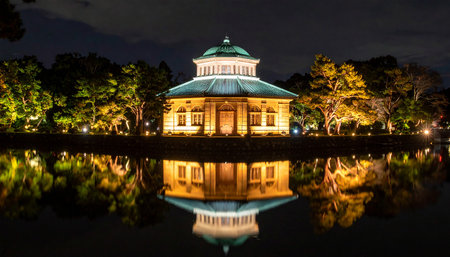 Gyeongbokgung Palace at night.の素材