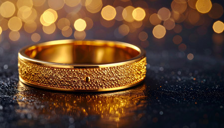 Wedding rings on bokeh background, close-upの素材