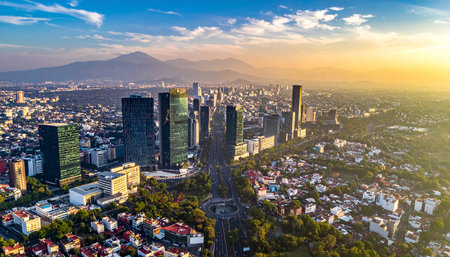 Aerial panoramic view of Chiang Mai city at sunset, Thailandの素材