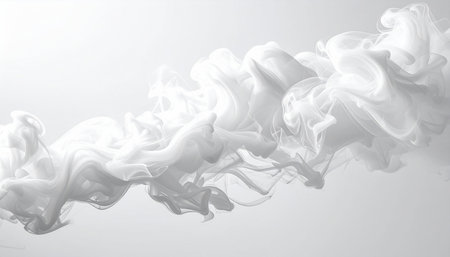 Abstract white smoke on a gray background. 3d rendering, 3d illustration.の素材