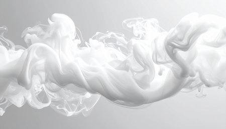 Abstract white smoke on a gray background. 3d rendering, 3d illustration.の素材