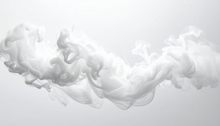 Abstract white smoke on a gray background. 3d rendering, 3d illustration.の素材