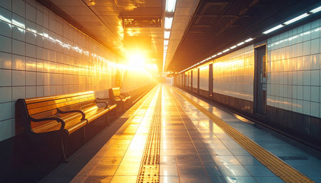 Interior of the modern subway station in shanghai china.の素材