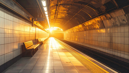 subway station with long exposure in shanghai china.の素材