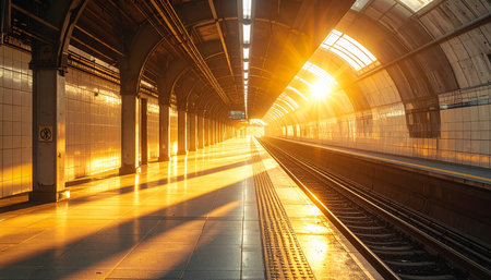 subway station at sunset in shanghai china.shanghai china.の素材