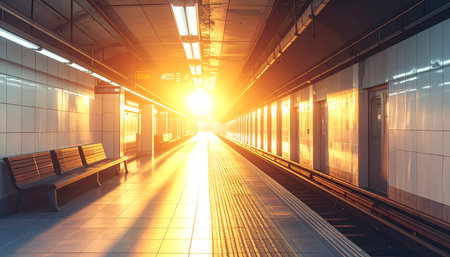 Empty subway station in shanghai china.3d renderingの素材