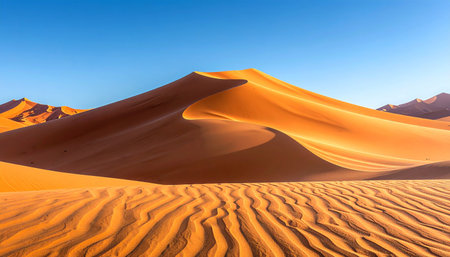 Sand dunes in the Sahara desert, Merzouga, Moroccoの素材