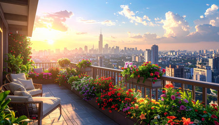 Panoramic view of Kuala Lumpur skyline at sunset, Malaysia.の素材