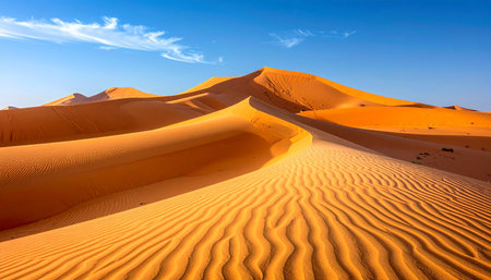 Sand dunes in the Sahara desert, Merzouga, Moroccoの素材