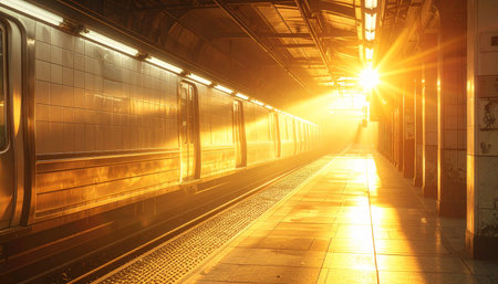 subway station at sunset in shanghai,china.の素材