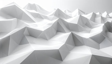 Abstract background of white polygonal shapes. 3d render illustrationの素材
