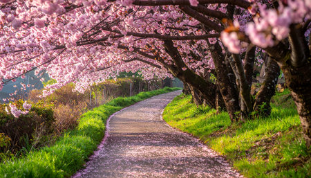 Cherry blossoms in full bloom at Chiang Mai, Thailandの素材