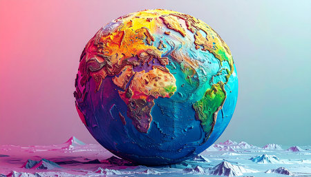 3d rendering of planet Earth in abstract background. Elements of this image furnished by NASAの素材