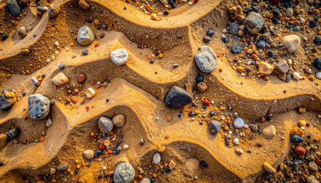 Tire tracks on the sand. The concept of active and extreme tourismの素材