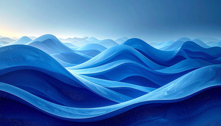 Abstract blue wavy background. 3D render, 3D illustrationの素材