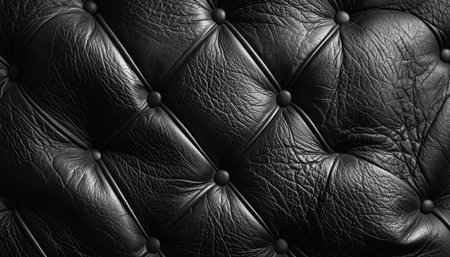 Luxury black leather upholstery pattern background. 3d renderの素材