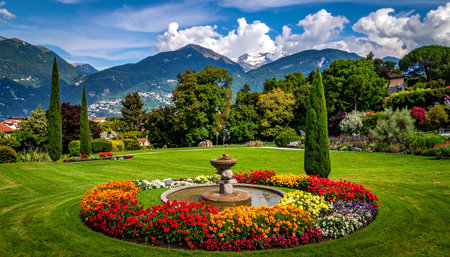 Panoramic view of the town of Bellagio, Ticino, Switzerlandの素材
