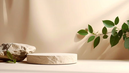 3d render, abstract background, white marble podium for product display, minimal designの素材