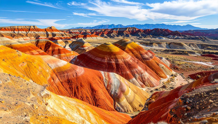 View of the colorful landscape of Petrified Forest National Park, Arizona, USAの素材