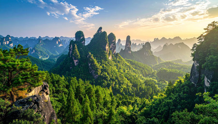 Mountains of Zhangjiajie National Forest Park in Chinaの素材