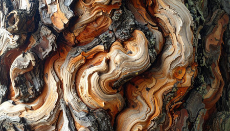 The texture of the bark of an old tree. Close-up.の素材