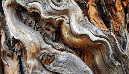 The texture of the bark of an old tree. Close-up.の素材