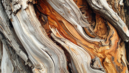 The texture of the bark of an old tree. Close-up.の素材