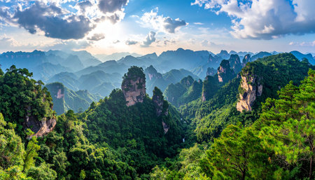 Mountain landscape in Zhangjiajie National Forest Park, Chinaの素材