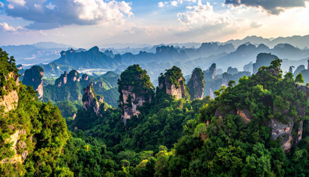 Mountains of Zhangjiajie National Forest Park in Chinaの素材