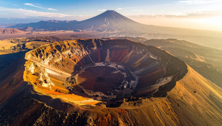Panoramic view of Mount Bromo volcano, Java island, Indonesiaの素材