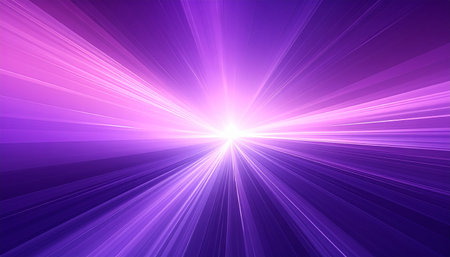 A bright white light explodes from the center, creating intense purple radial streaks and a sense of extreme speed.の素材