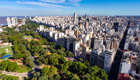 Aerial view of the city of Sao Paulo, Brazil, South Americaの素材
