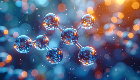 Molecule structure, 3d render, 3d illustration.の素材