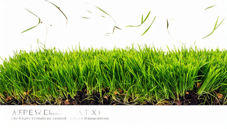 Green grass isolated on white background with copy space for your text.の素材