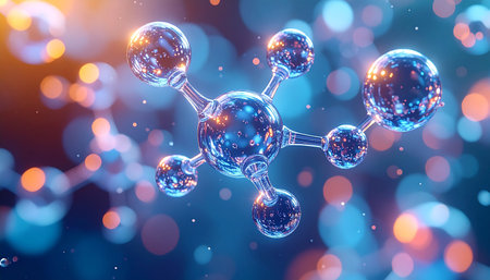 3d illustration of molecule. Concept of science, chemistry and medicine.の素材