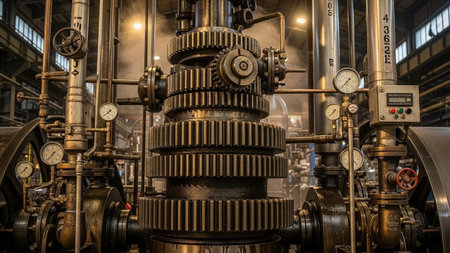 Industrial interior of a power plant. Industry and technology concept.の素材