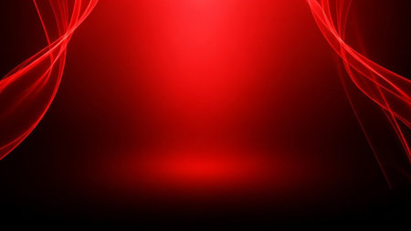 abstract red background with some smooth lines in it and a red spotlightの素材