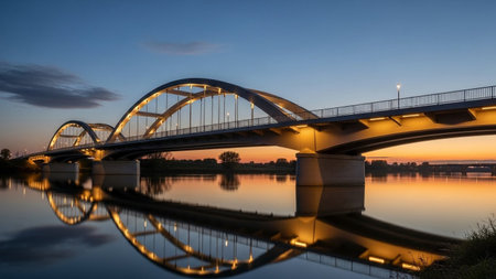 Bridge over the Dnieper River at sunset, Kiev, Ukraineの素材